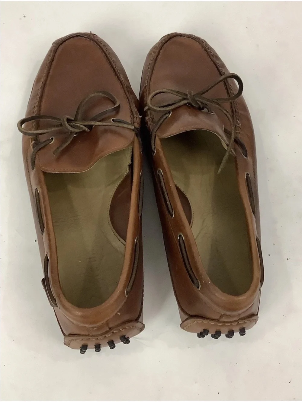 Cole Haan Mens 10.5 M Driving Loafers Brown Leather Slip On Moccasin Shoes